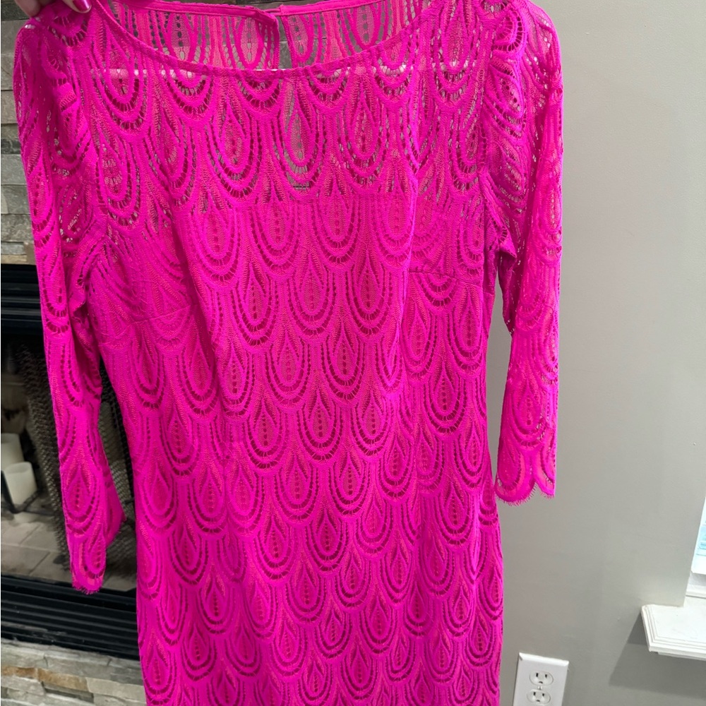 Lilly Pulitzer Hera Lace Sheath Dress in Magenta